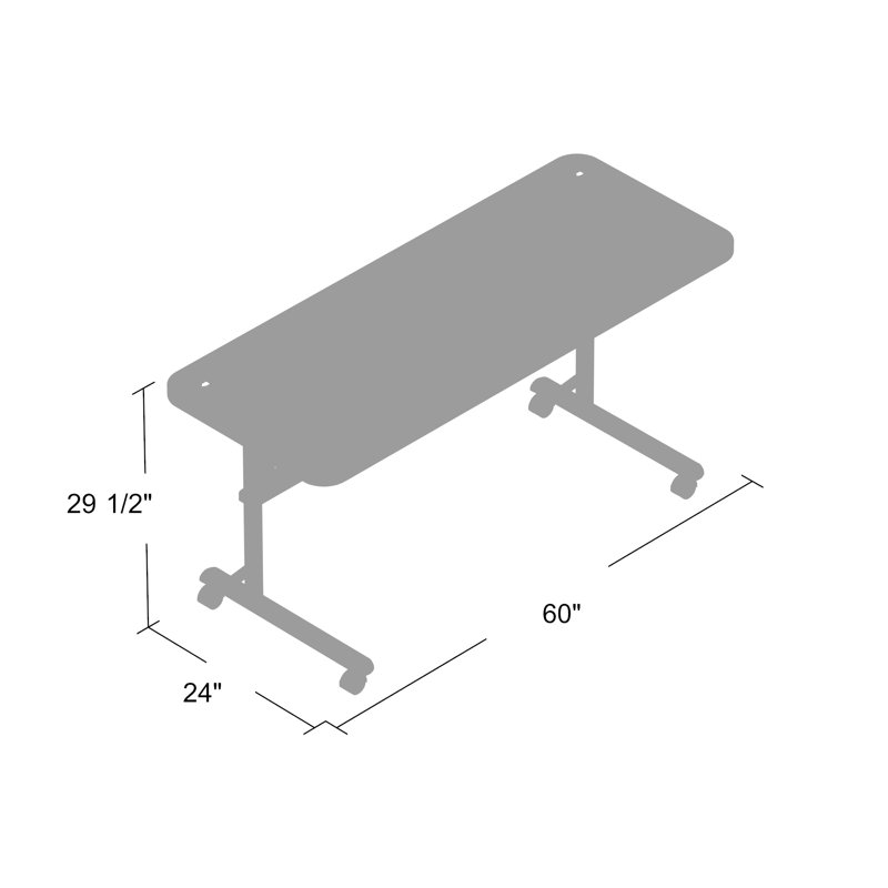 National Public Seating Flipper Training Table with Caster Wheels